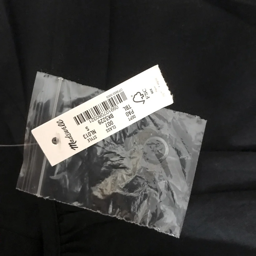 MADEWELL Poplin Puff-Sleeve Cutout Crop Top